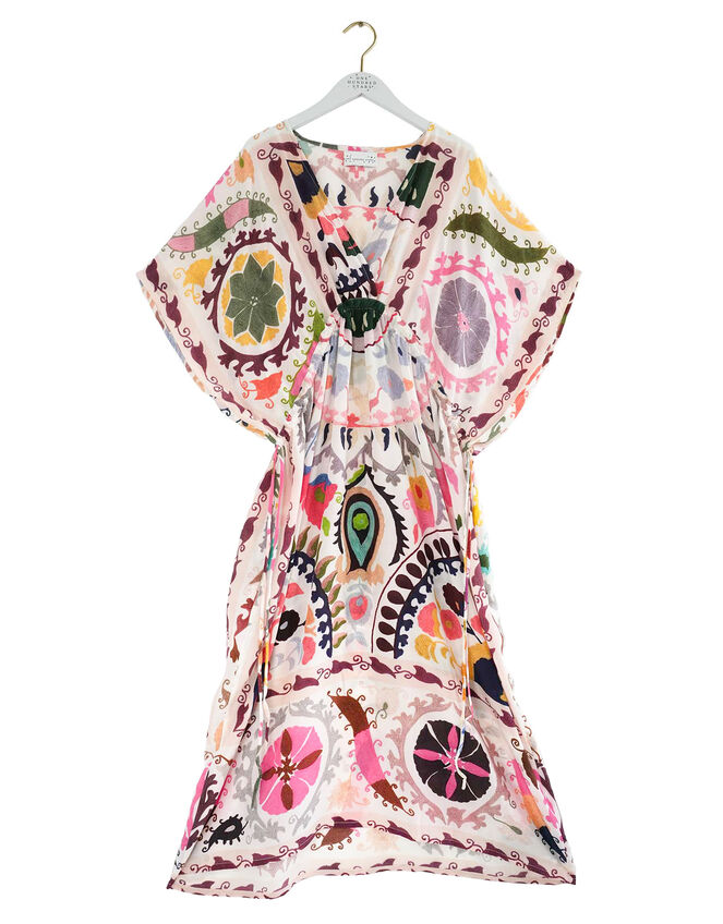 One Hundred Stars Susani Print String Midi Dress, Pink (PINK), large