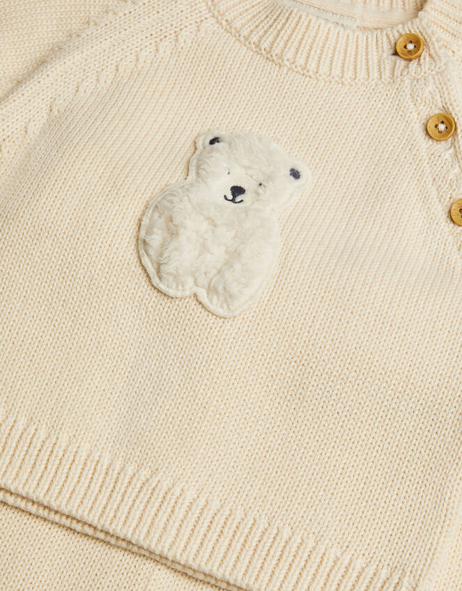 Newborn Polar Bear Knitted Top & Trousers Set, Ivory (IVORY), large