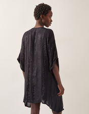 Sana Sequin Embellished Kaftan, Black (BLACK), large