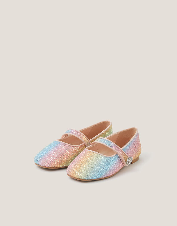 Pastel Glitter Ballet Flats, Multi (MULTI), large