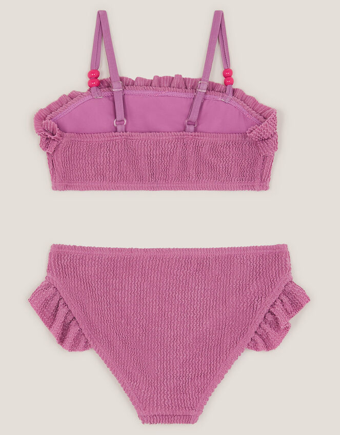 Textured Frill Bikini Set, Purple (LILAC), large