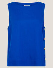 Lucy Linen Blend Tank Top , Blue (COBALT), large