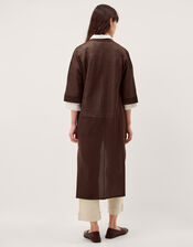 Lo Longline Cardigan, Brown (CHOCOLATE), large