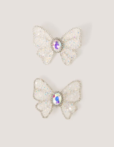 2-Pack Jewel Butterfly Hair Clips, , large