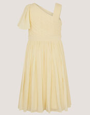 Amalthea Asymmetrical Embellished Party Dress, Yellow (LEMON), large