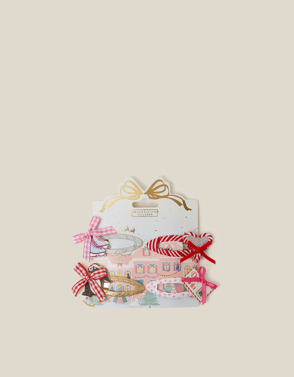 4-Pack Festive Hair Clips, , large