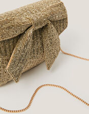 Bella Beaded Bow Bag, Gold (GOLD), large