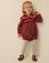 Baby Tartan Christmas Romper, Red (RED), large