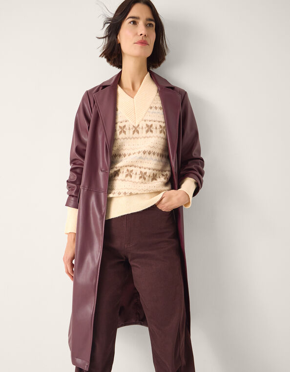 Febe V-Neck Fair Isle Sweater, Ivory (IVORY), large