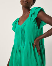 Maryam Frill Mini Swing Dress, Green (GREEN), large