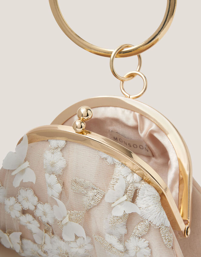 Astrid Floral Embroidered Butterfly Bangle Bag, , large