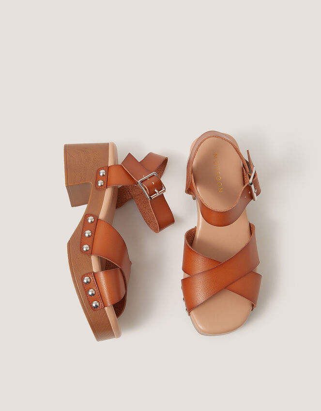 Celia Clog Sandals, Tan (TAN), large