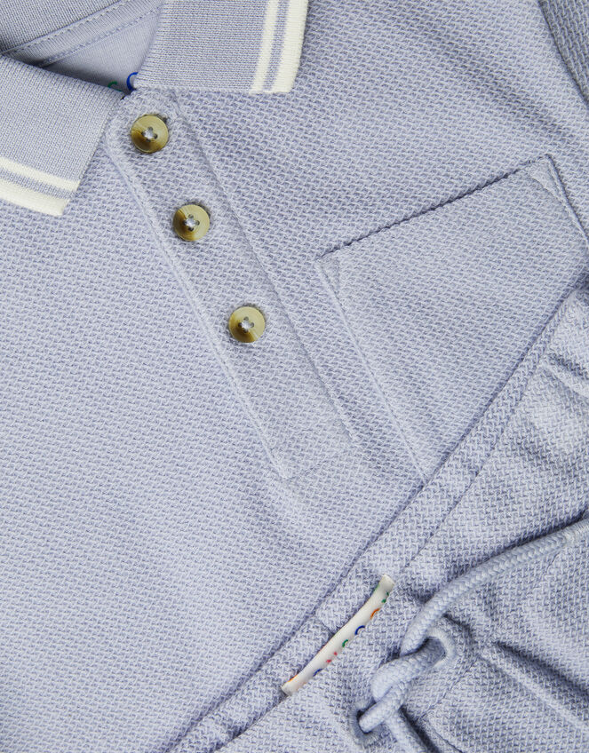 Jersey Polo Shirt & Shorts Set, Blue (BLUE), large