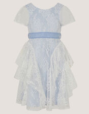 Joanie Cancan Ruffle Lace Dress, Blue (BLUE), large