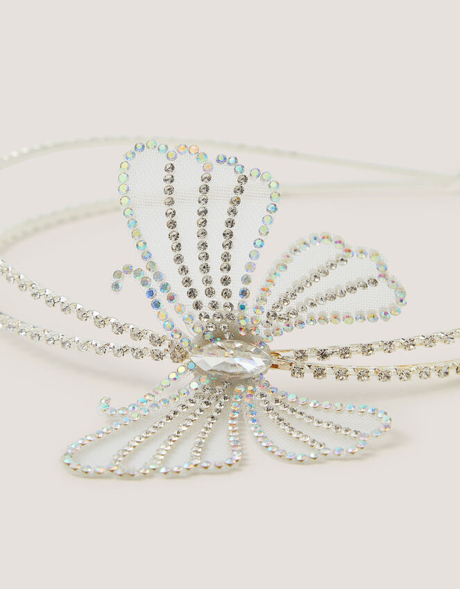 Rhinestone Butterfly Metal Headband, , large
