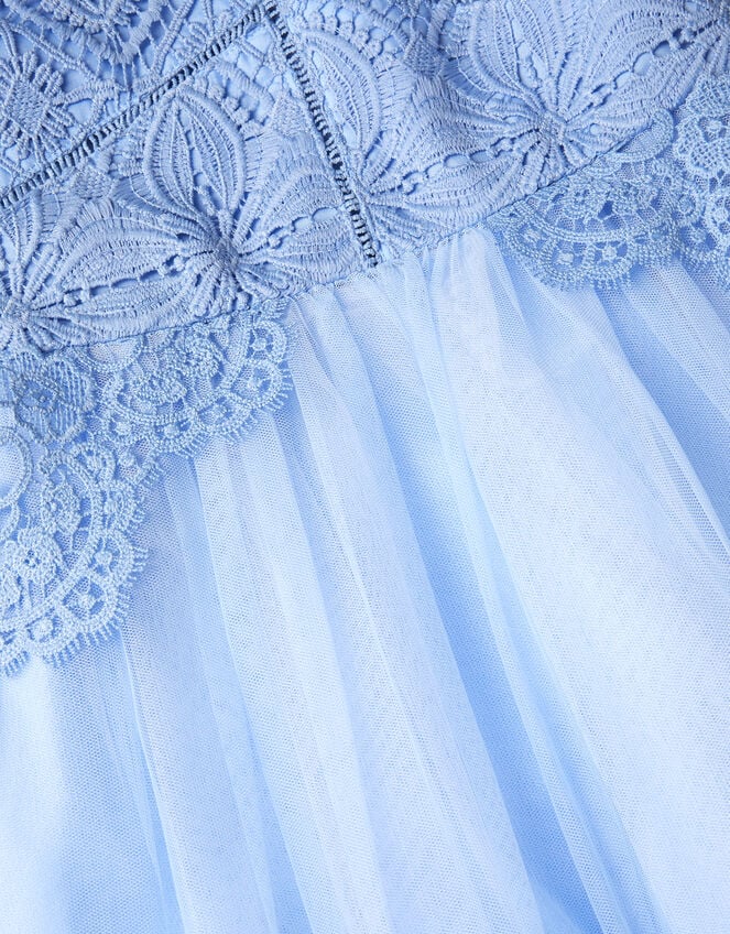 Monica Floral Lace Tulle Dress, Blue (PALE BLUE), large