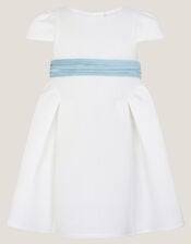 Polly Cap Sleeve Bow Party Dress, Ivory (IVORY), large