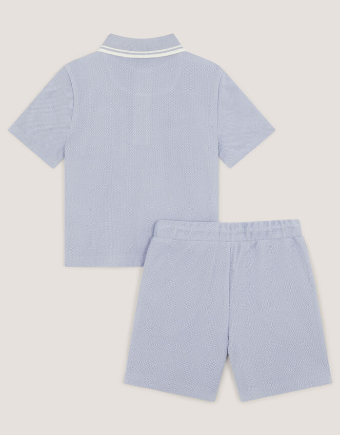 Jersey Polo Shirt & Shorts Set, Blue (BLUE), large