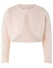 Baby Niamh Cropped Sparkle Knitted Cardigan, Pink (PINK), large