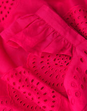 Broderie Tiered Cotton Dress, Pink (PINK), large