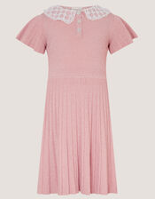 Maude Pearl Collar Knitted Dress, Pink (PALE PINK), large