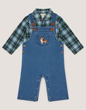 Baby Digby Denim Dungaree & Shirt Set, Blue (NAVY), large