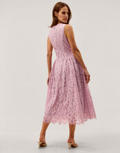 Lydia Sleeveless Lace Midi Dress, Pink (PINK), large