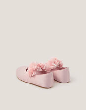 Baby Flower Pom Pom Walker Shoes, Pink (PINK), large