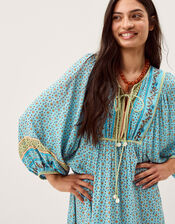 Millie Long Sleeve Print Midi Dress, Blue (PALE BLUE), large