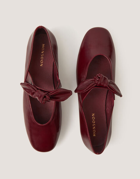 Hari Bow Mary Jane Ballet Flats, Red (BURGUNDY), large