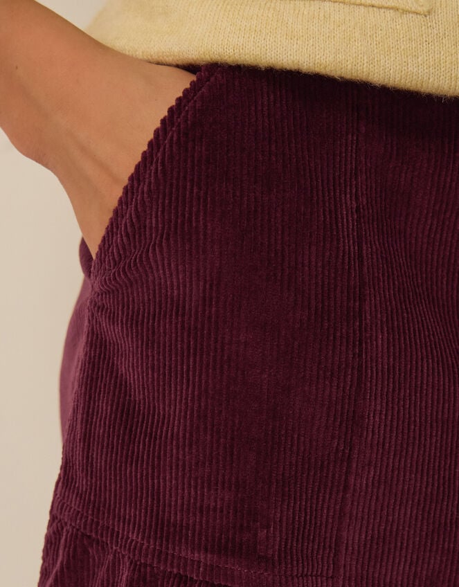 Yasmin Corduroy Midi Skirt, Red (BURGUNDY), large