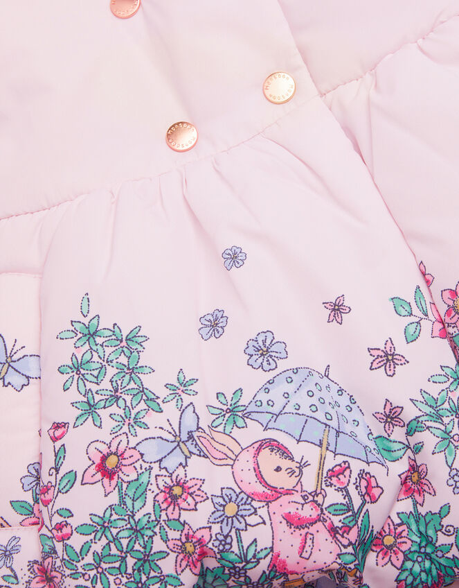 Baby Pippa Bunny Print Padded Coat, Pink (PINK), large