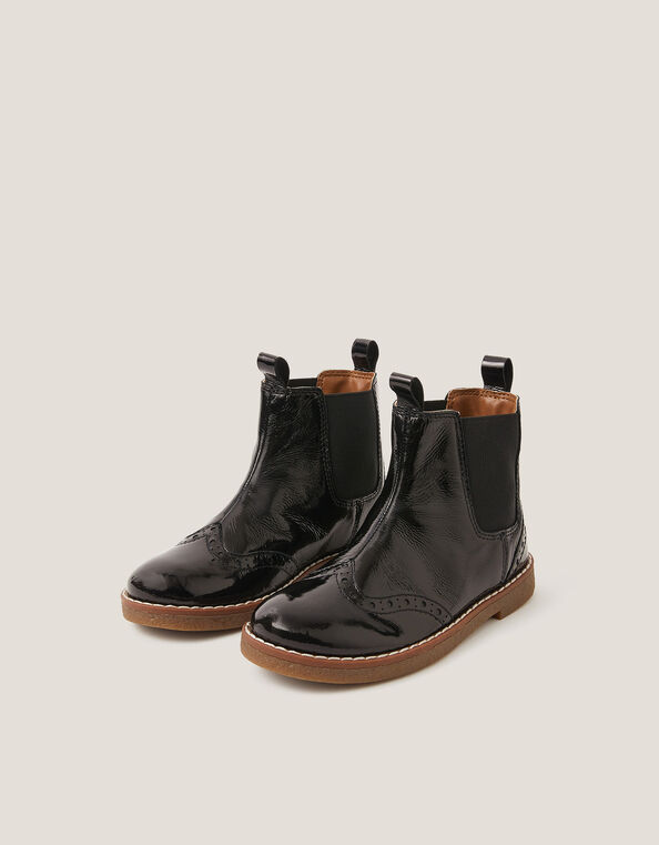 Patent Leather Boots, Black (BLACK), large