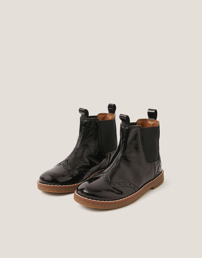 Patent Leather Boots, Black (BLACK), large