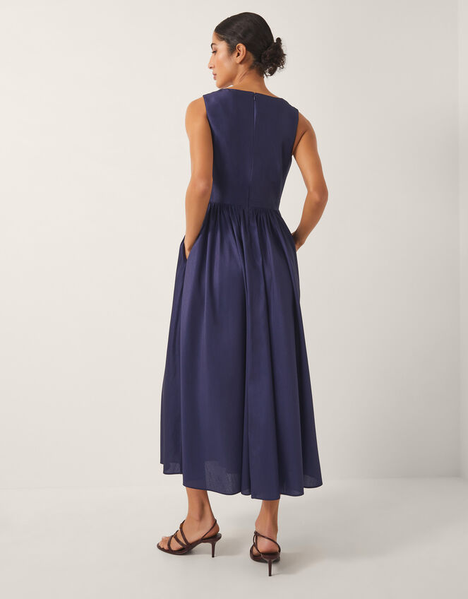 Sylvia V-Neck Floral Print Midi Dress, Blue (NAVY), large