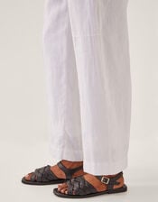 Jolie Regular Linen Wide Leg Trousers, White (WHITE), large