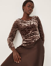 Delia Devor&eacute; Midi Slip Dress, Brown (CHOCOLATE), large