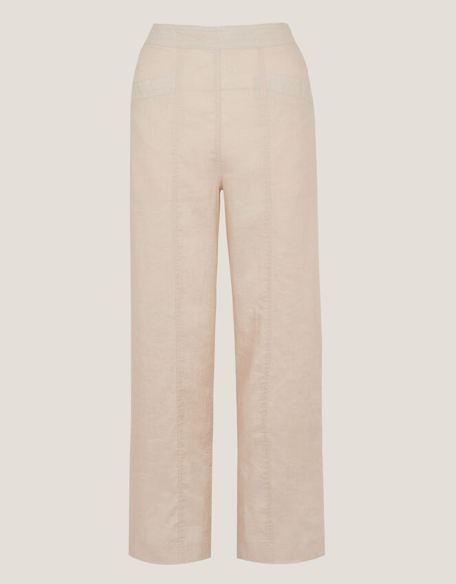 Lucy Short Straight Leg Linen Trousers, Natural (NATURAL), large