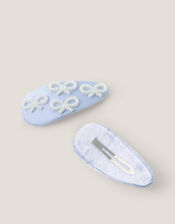 2-Pack Pearl Bow Hair Clips, , large