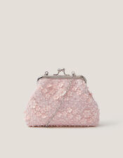 Taylor Beaded Clip Frame Bag, Pink (PALE PINK), large