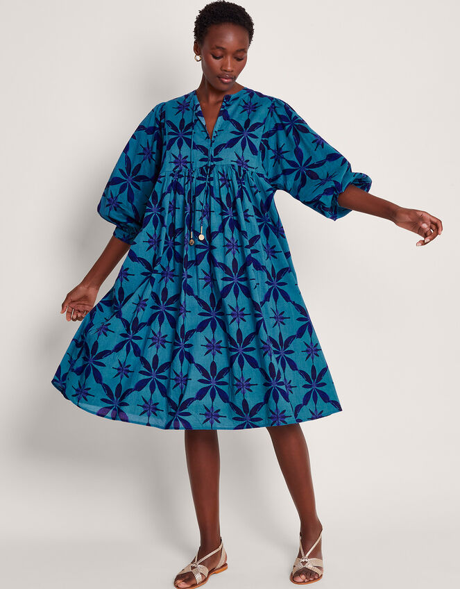 La Galeria Elefante Smock Dress, Blue (BLUE), large