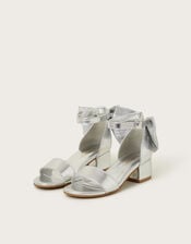 Two-Part Bow Heels, Silver (SILVER), large