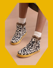 Laidback London Setsu Leopard Print Ankle Boots, Leopard (LEOPARD), large