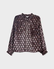 East Pheba Print Blouse, Black (BLACK), large