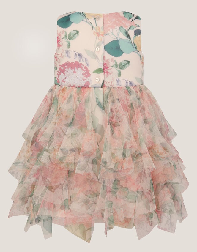 Baby Agnes Floral Print Ruffle Tier Dress, Multi (MULTI), large