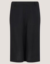 Lulu Linen Bermuda Shorts, Black (BLACK), large