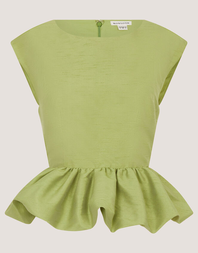 Dahlia Sleeveless Peplum Top, Green (PALE GREEN), large
