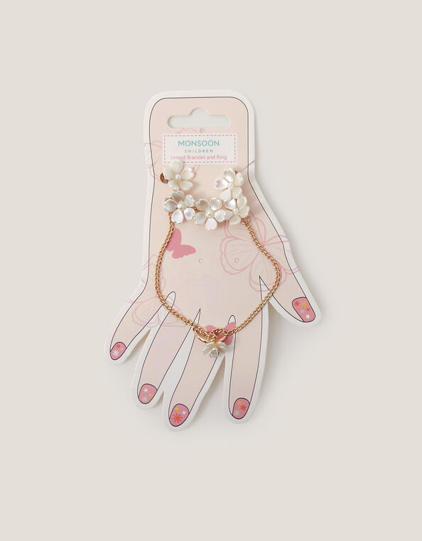 Pearl Flower Ring & Hand Chain, , large