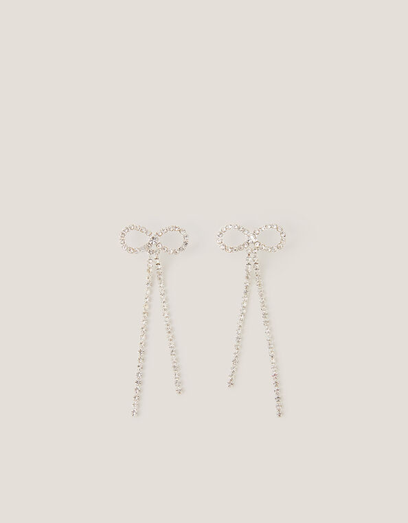 Diamant&eacute; Bow Drop Earrings, , large