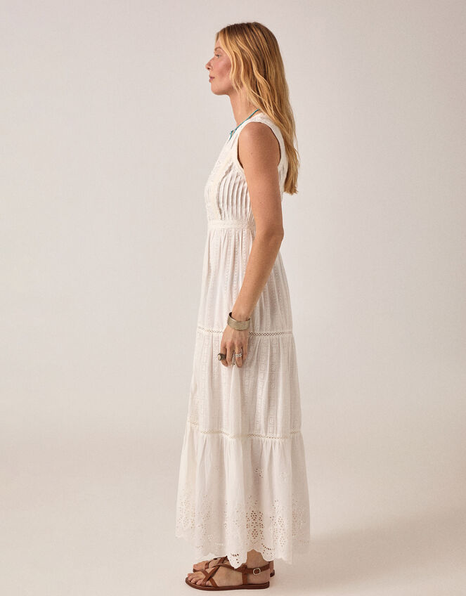 Maison Hotel Gino Broderie Lace Maxi Dress, White (WHITE), large